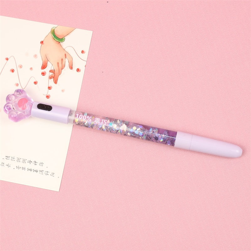 Wholesale Plastic Luminous Cat Claw Quicksand Pen